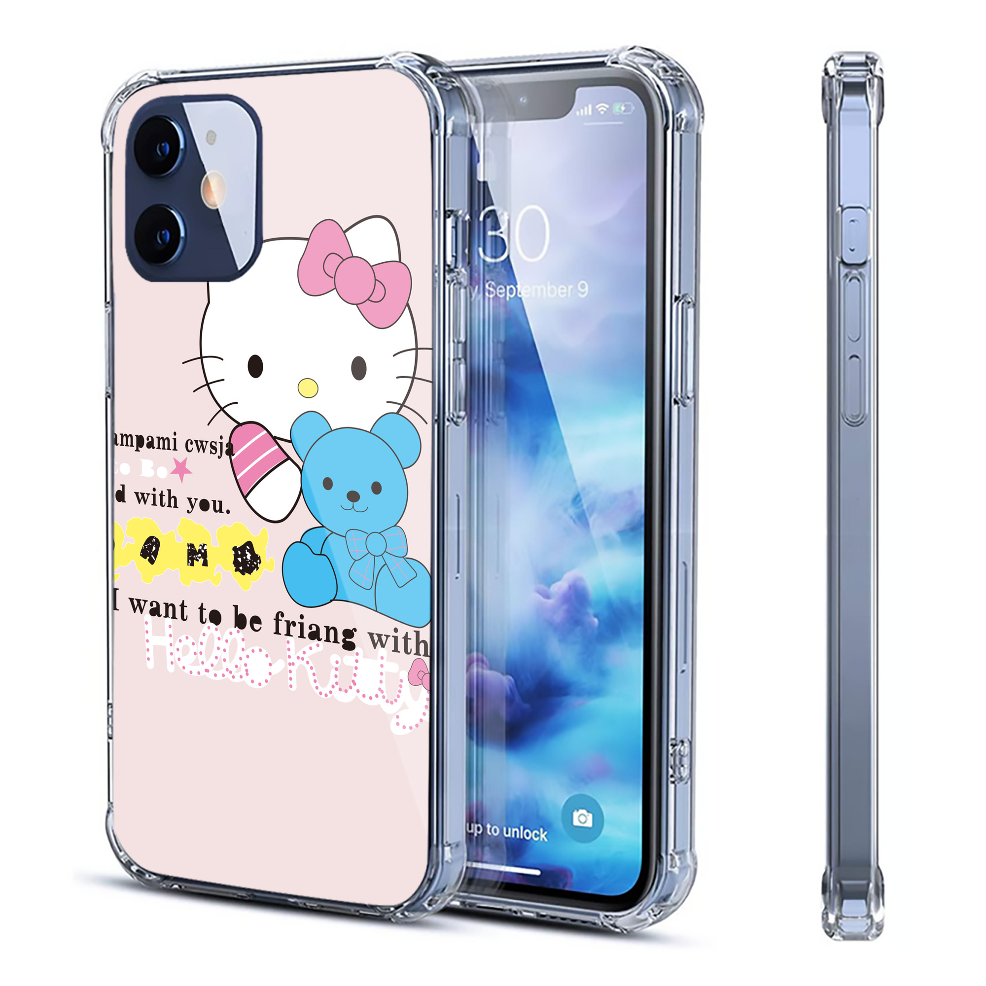 （画像用） Hello Kitty ハローキティ 【iPhone 12シリーズ対応】透明スマホケース（クリアソフトケース）